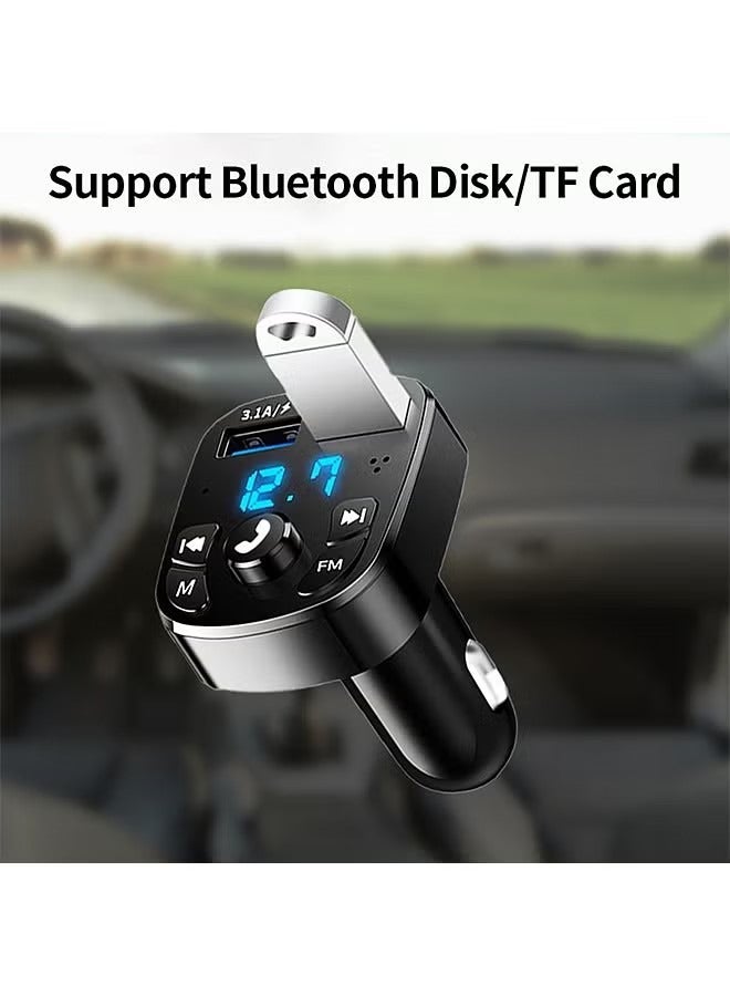 رات سو محول بلوتوث للسيارة وشاحن سيارة ومشغل موسيقى  لاسلكي ومحول راديو  للسيارة ومجموعة سيارة ملحقات يدعم قرص  وبطاقة - Image 5