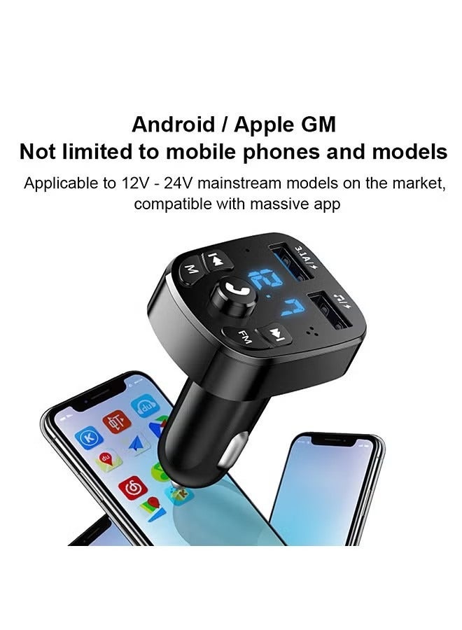 رات سو محول بلوتوث للسيارة وشاحن سيارة ومشغل موسيقى  لاسلكي ومحول راديو  للسيارة ومجموعة سيارة ملحقات يدعم قرص  وبطاقة - Image 3