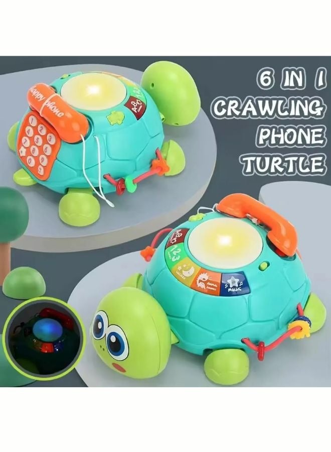 سلحفاة موسيقية زاحفة، لعبة تعليمية للتعلم المبكر مع الضوء والصوت، ألعاب سلحفاة زاحفة للأطفال من سن 6 إلى 12 إلى 18 شهرًا، وقت الاستلقاء على البطن، لعبة سلحفاة موسيقية لطفل يبلغ من العمر عامًا واحدًا كهدية عيد ميلاد أول - Image 5