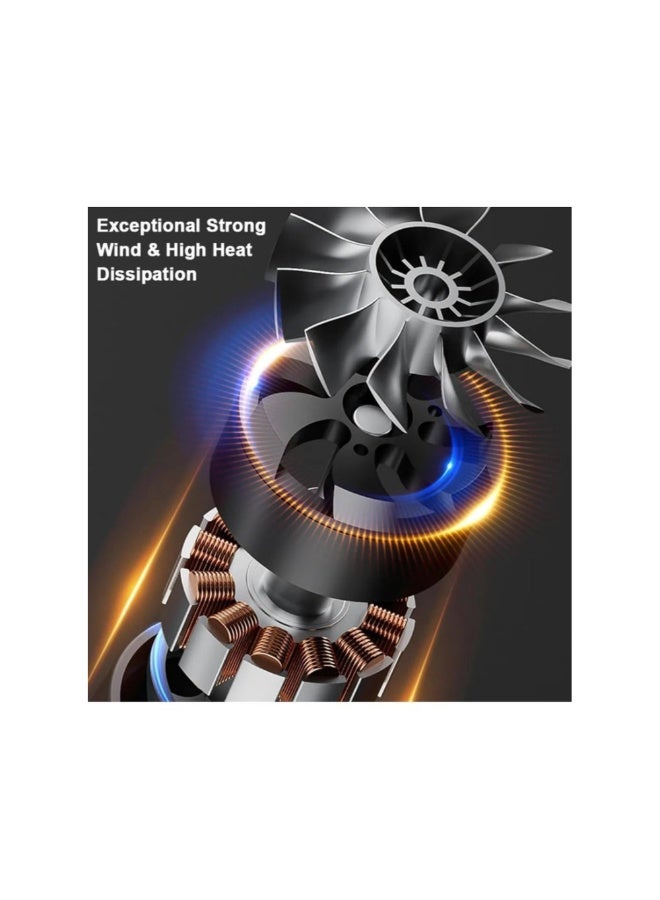 أكاليكس منفاخ هواء كهربائي بدون أسلاك، منفاخ هواء سوبر جيت 280000 دورة في الدقيقة، مجفف هواء توربو محمول لتنظيف غبار السيارة والتخييم في الهواء الطلق والشواء منفاخ هواء - Image 2