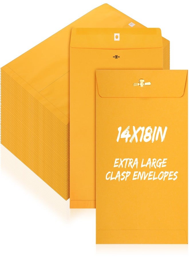 Fullhawl 50 Pcs 14 x 18 Inch Extra Large Mailing Clasp Envelopes Jumbo Kraft Catalog Manila Envelope with Clasp Closure for Oversized Big Documents Office Home Business Legal School Storing Mailing - Image 1