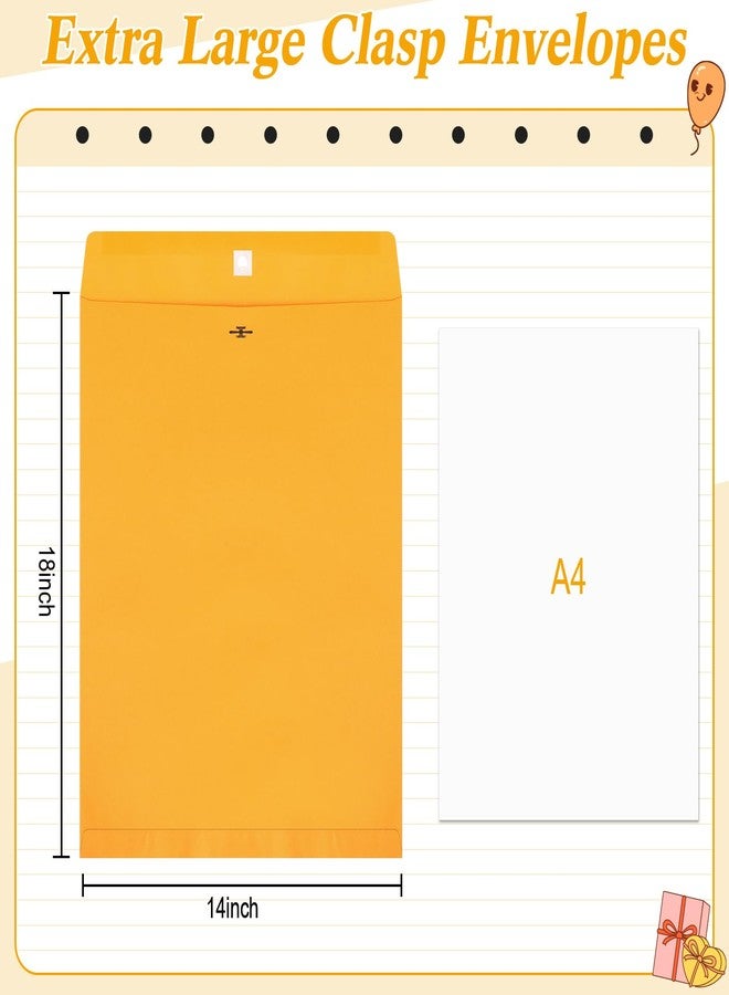 Fullhawl 50 Pcs 14 x 18 Inch Extra Large Mailing Clasp Envelopes Jumbo Kraft Catalog Manila Envelope with Clasp Closure for Oversized Big Documents Office Home Business Legal School Storing Mailing - Image 2