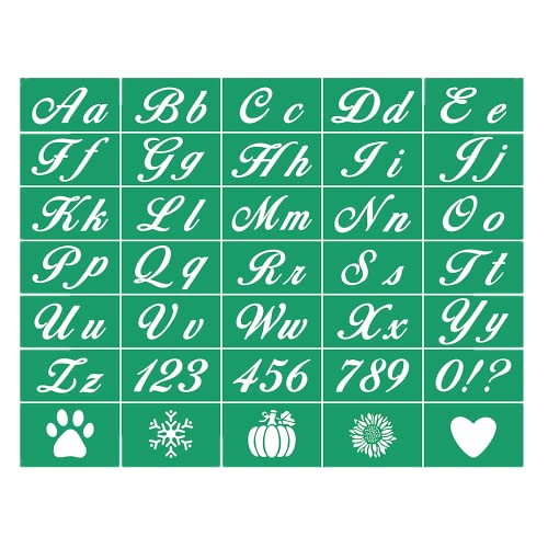 JAJADO Silk Screen Printing Stencil Letters and Numbers Reusable Silk Screen Stencils Alphabet Craft Stencils Mesh Transfers Adhesive Stencil for Painting on WoodChalkboardWallTShirt - Image 1