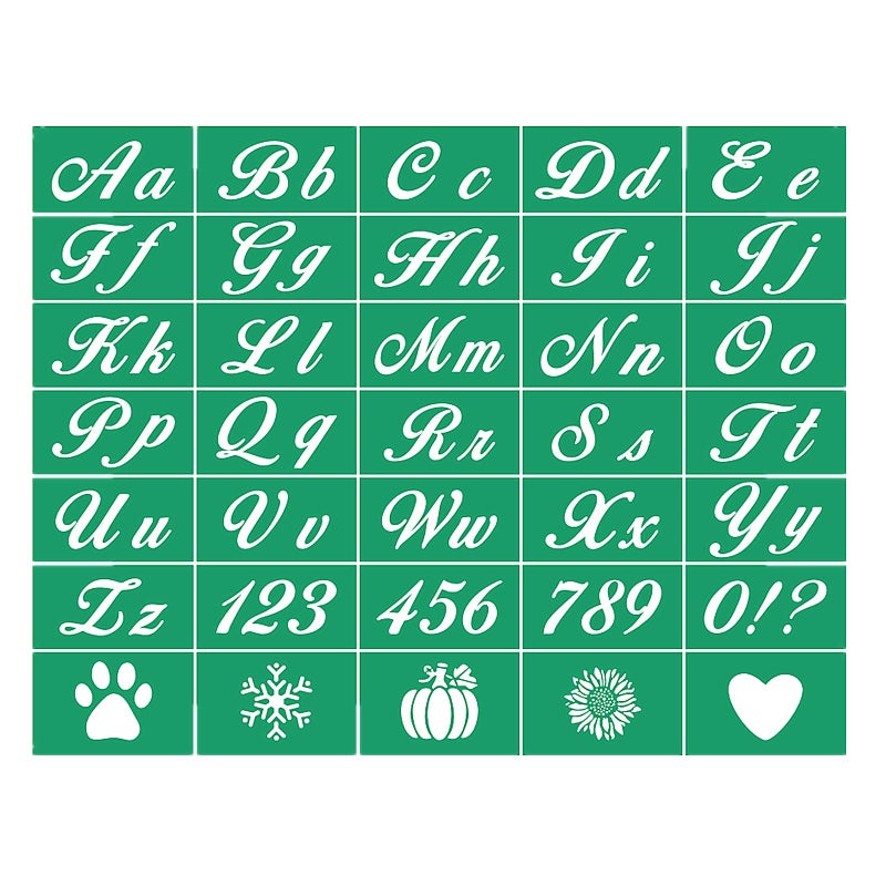 JAJADO Silk Screen Printing Stencil Letters and Numbers Reusable Silk Screen Stencils Alphabet Craft Stencils Mesh Transfers Adhesive Stencil for Painting on WoodChalkboardWallTShirt - Image 3