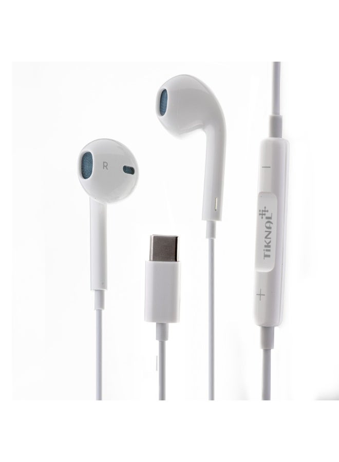 TIKNAL Type-C Wired Earphones with Microphone and Audio Control, High-Quality Clear Sound - Image 4