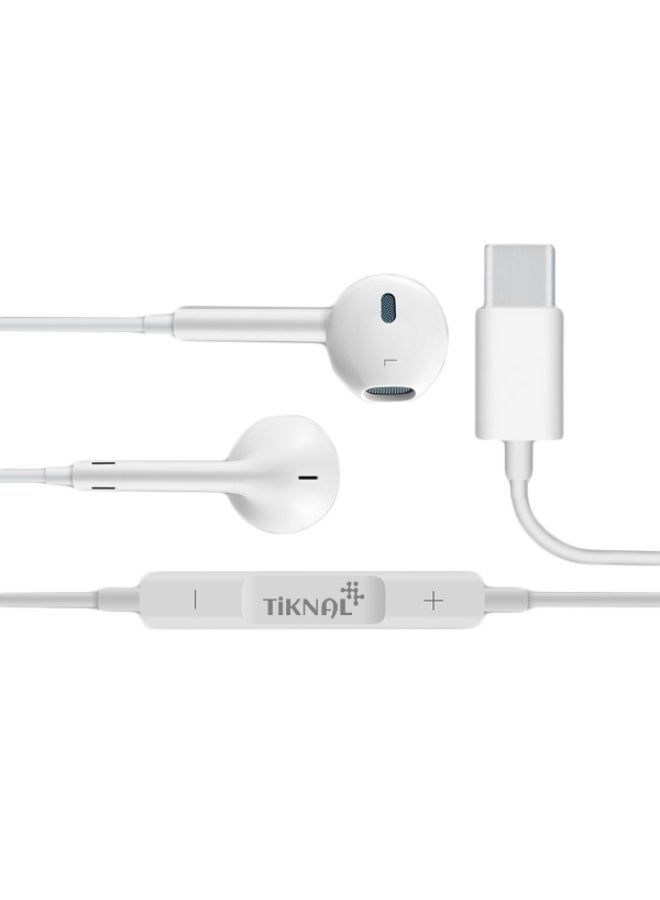 TIKNAL Type-C Wired Earphones with Microphone and Audio Control, High-Quality Clear Sound - Image 2