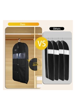 Generic Garment Bags for Travel, 2 Pack 43" Hanging Garment Bags for Men, Double Sides Zipper, 3 Large Mesh Pockets, Garment bag for Traveling Monogrammed Closet Clothes Storage, for Gowns, Tuxedos, Coats  - Image 3