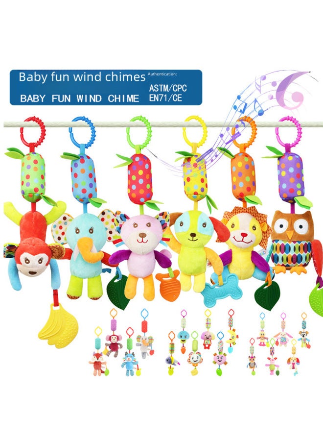 Newborn Soothing Baby Animal Plush Doll Pendant Car Hanging Bed Hanging Wind Chimes Baby Toys 0-1 Years Old-Color:KITTY - Image 2