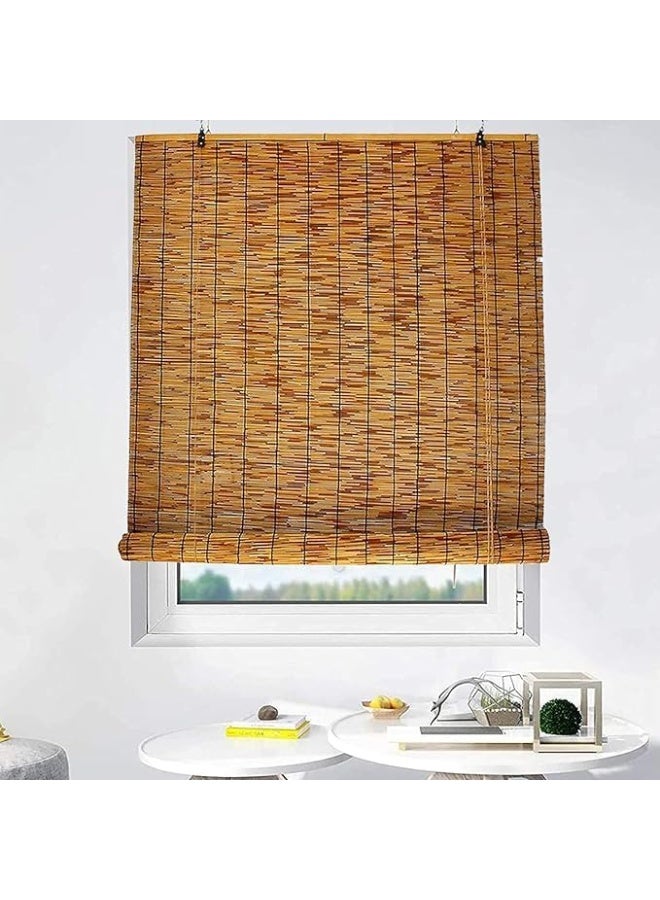 LINGWEI Premium Natural Bamboo Reed Roll-Up Blinds Eco-Friendly Reed Curtains 200x122cm - Image 3
