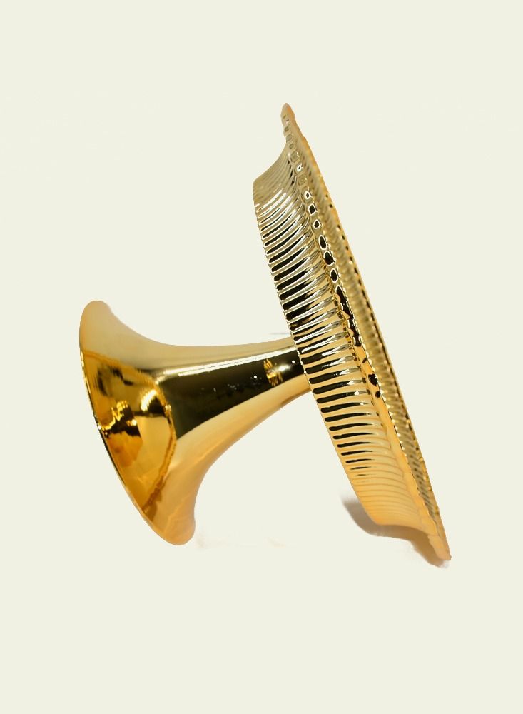 Serving Dish With Conical Base for Desserts and  Nuts and Dates With Elegant Golden Design 29X16 CM - Image 4
