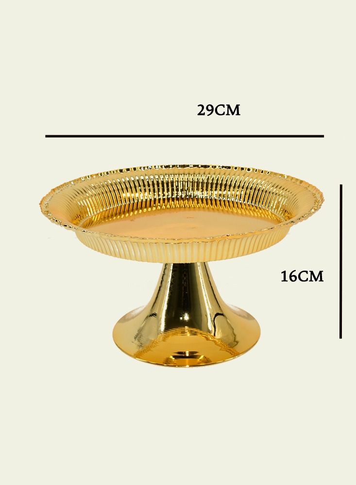Serving Dish With Conical Base for Desserts and  Nuts and Dates With Elegant Golden Design 29X16 CM - Image 2