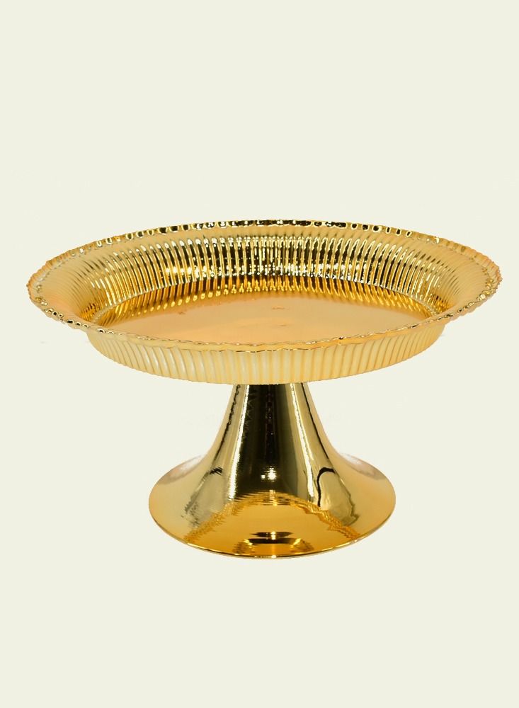 Serving Dish With Conical Base for Desserts and  Nuts and Dates With Elegant Golden Design 29X16 CM - Image 1