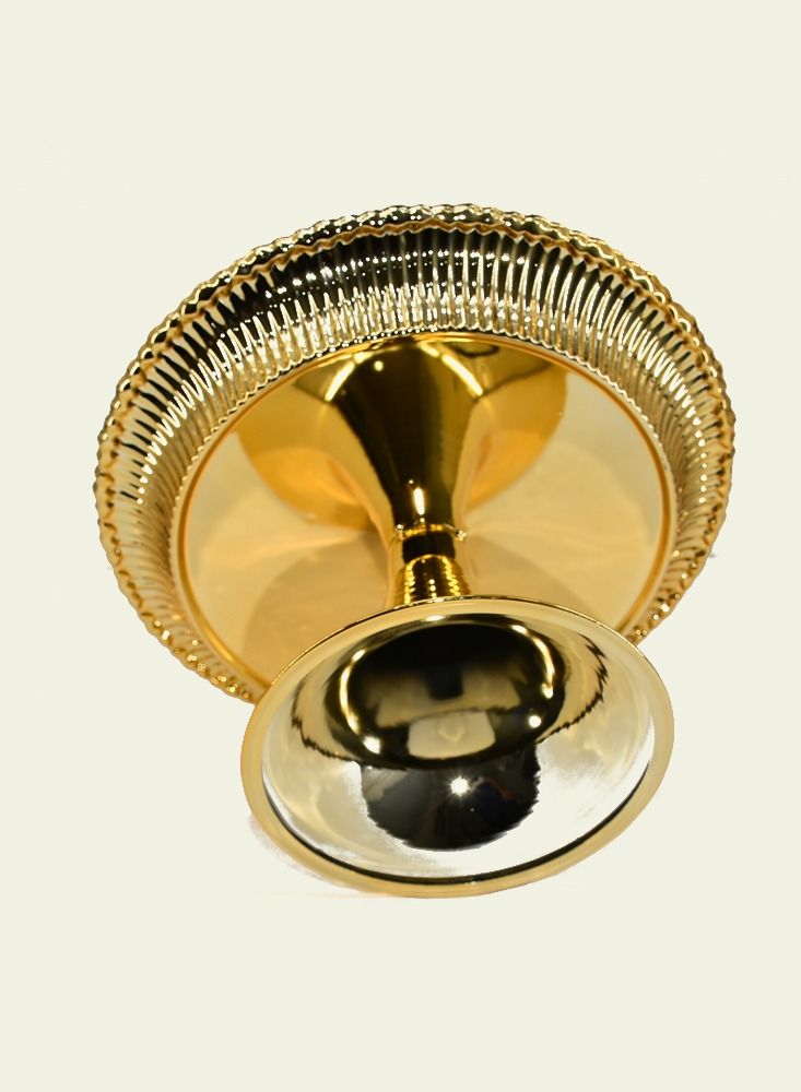 Serving Dish With Conical Base for Desserts and  Nuts and Dates With Elegant Golden Design 29X16 CM - Image 5