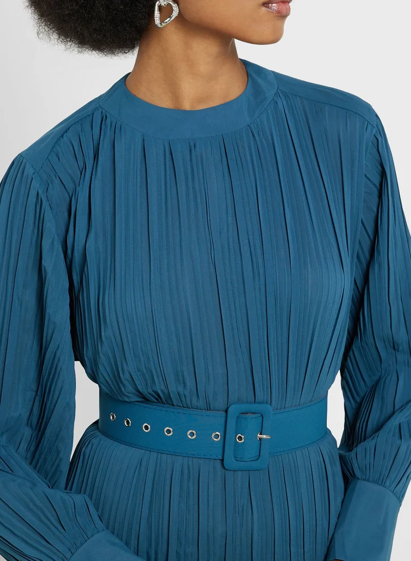 ELLA Pleated Belted Dress