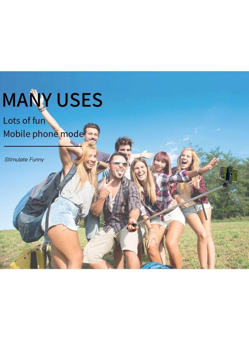 Generic - Selfie Stick, 3 in 1 Extendable Selfie Stick Tripod with Detachable Bluetooth Wireless Remote Phone Holder for iPhone 12/Xs/iPhone 8/iPhone 11/11pro, Galaxy S10/S9 Plus/S8/Note8, LG (L02, Black) - Image 1