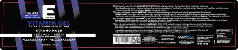 E Elegance Elegance Vitamin Gel, 16.9 Oz, Infused with Vitamin Pro-VB-5, Strong Hold Gel, Maximum Hair Protection and Natural Long Lasting Shine - Image 2