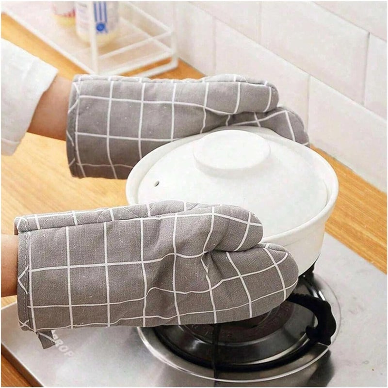 1/2PCS Oven Gloves for Baking & Microwave, Temperature Insulated Kitchen Gloves, 500°F Burn-Proof Hand Protection(Gray) - Image 2