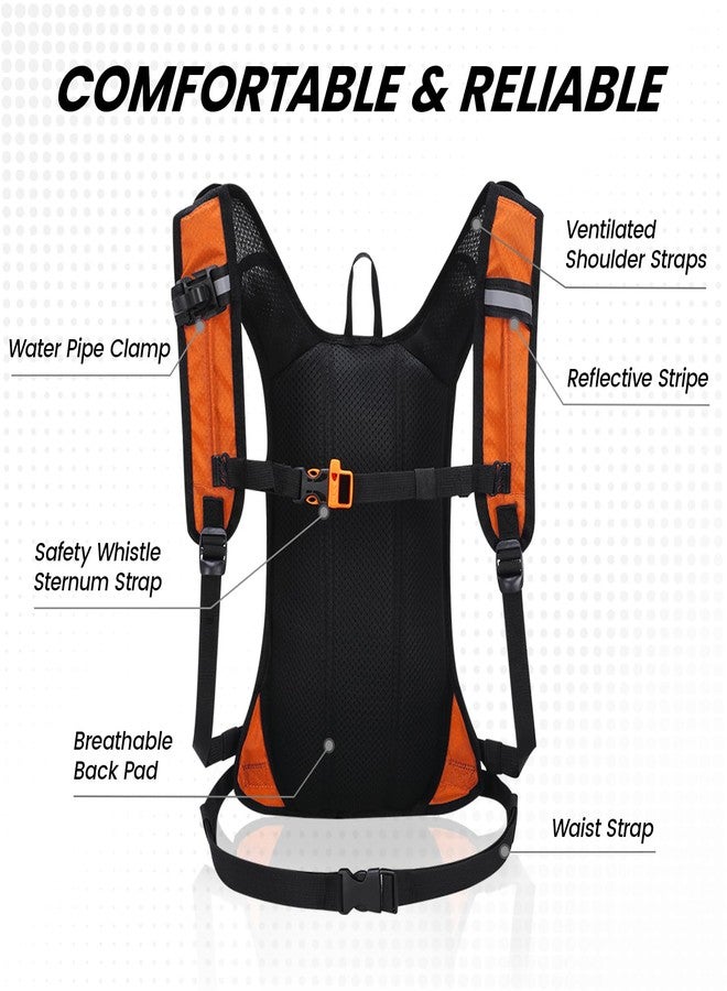 Nepest Rave Hydration Pack Backpack, Lightweight Insulated Water Backpack for Women Men Hiking Running, No Water Bladder, Orange - Image 5