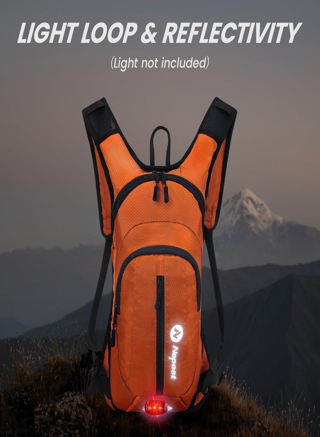 Nepest Rave Hydration Pack Backpack, Lightweight Insulated Water Backpack for Women Men Hiking Running, No Water Bladder, Orange - Image 2