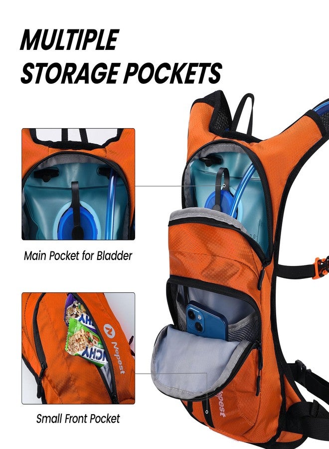 Nepest Rave Hydration Pack Backpack, Lightweight Insulated Water Backpack for Women Men Hiking Running, No Water Bladder, Orange - Image 4