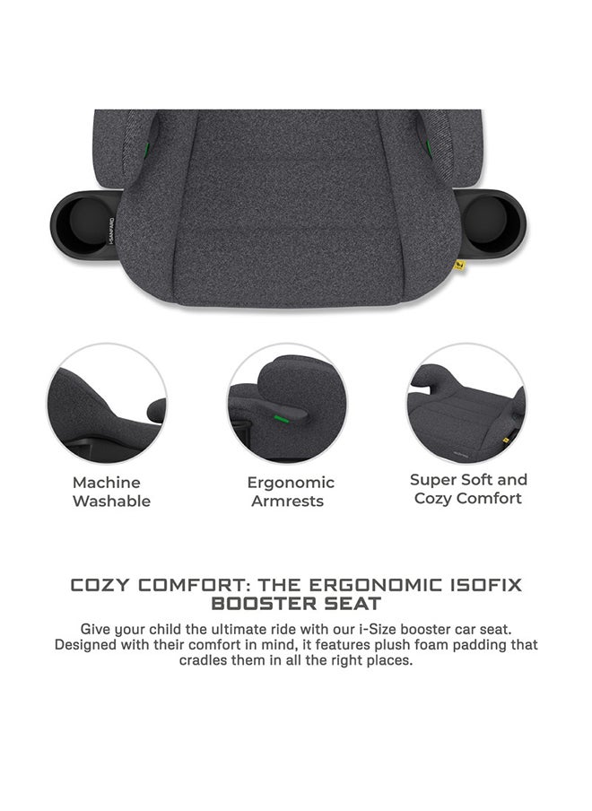 neobreez I-Sanfaro I-Size Isofix Backless Booster Car Seat, Double Padded Foam, Compact, Lightweight & Portable Kids Car Seat, Arm Rest Seat, 2 Cup Holder, Ecer129 (6-12Yrs, 125-150Cm, 22-36Kg, 2Yrs Warranty)  - Image 3