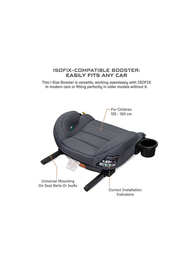 نيوبريز مقعد معزز آي-سانفارو آيزوفيكس بدون ظهر، إسفنج مبطن مزدوج، مدمج، خفيف الوزن وقابل للحمل للسفر للأطفال الصغار، مسند ذراع، حامل أكواب مزدوج،  ، - سنة، - كجم، المجموعة - Image 3