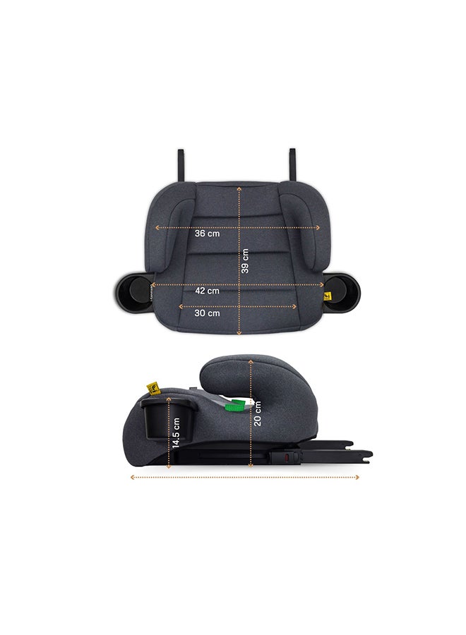 نيوبريز مقعد معزز آي-سانفارو آيزوفيكس بدون ظهر، إسفنج مبطن مزدوج، مدمج، خفيف الوزن وقابل للحمل للسفر للأطفال الصغار، مسند ذراع، حامل أكواب مزدوج،  ، - سنة، - كجم، المجموعة - Image 5