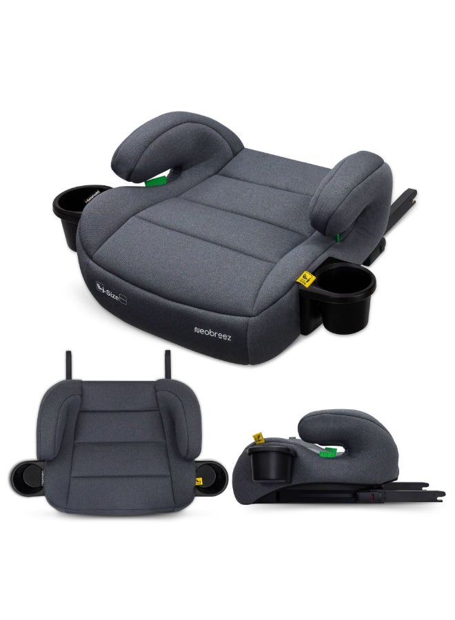 neobreez i-SANFARO ISOFIX Backless Booster Car Seat, Double Padded Foam, Compact, Lightweight&Portable Travel Kids Childrens Toddler Booster Seat, Arm Rest Seat, 2 Cup Holder, ECER129, 6-12Yrs, 22-36Kg, Group 3 - Image 1