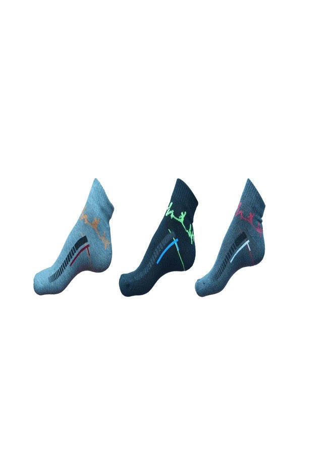 ALN® Extra Soft Cushion Towel Socks Cotton terry Ankle Socks Anti Odour & Anti Bacterial - Pack of 3, Free Size - Image 1