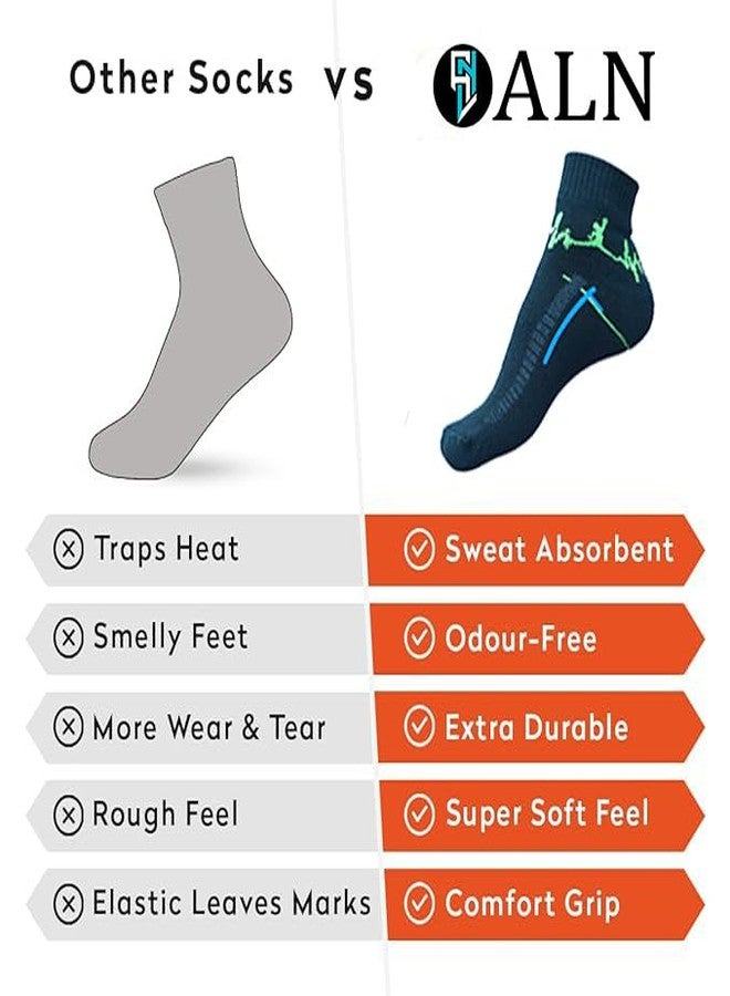 ALN® Extra Soft Cushion Towel Socks Cotton terry Ankle Socks Anti Odour & Anti Bacterial - Pack of 3, Free Size - Image 3