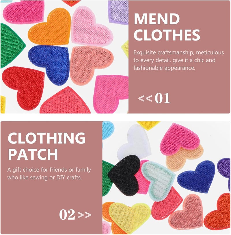 Heart Embroidered Sew-on Patches 80pcs DIY Clothing Sewing Decor Clothes Repair Material for Jeans Pants Craft Accessories - Image 3