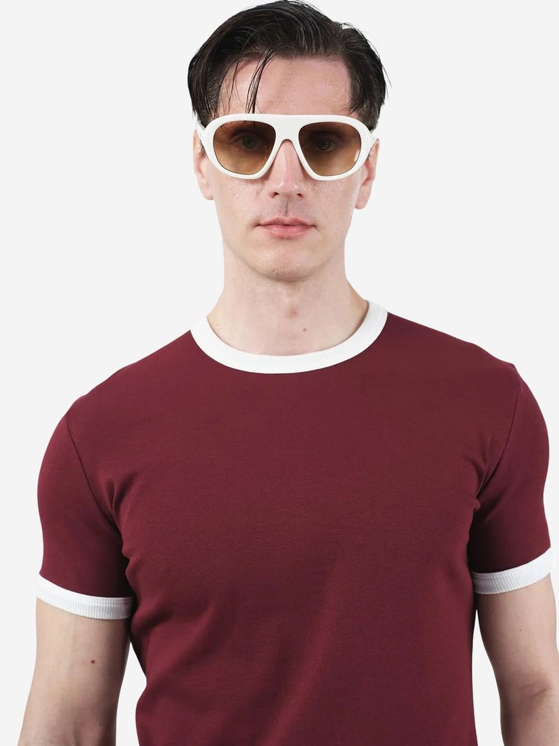 GIESTO Slim Fit Crew Neck T-Shirt with Contrast Binding - Image 4