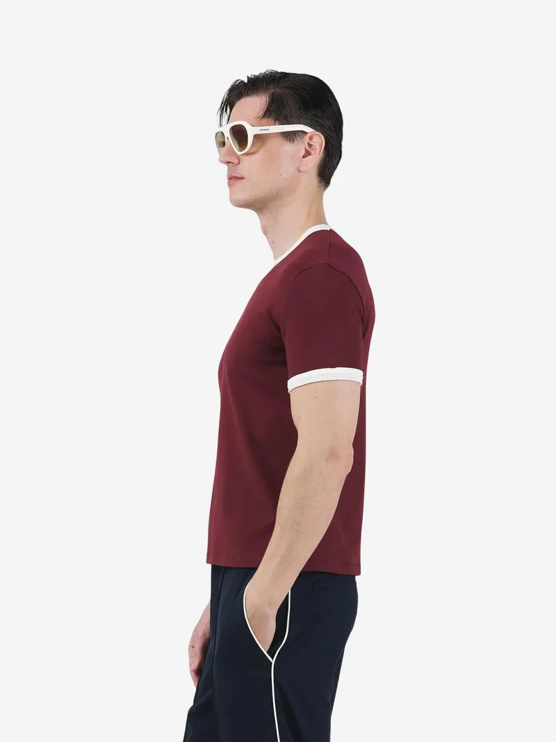 جيستو GIESTO Slim Fit Crew Neck T-Shirt with Contrast Binding
