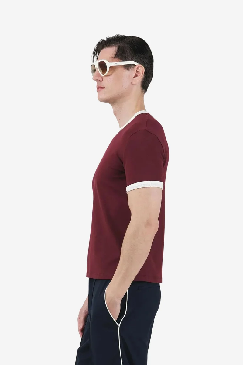 جيستو GIESTO Slim Fit Crew Neck T-Shirt with Contrast Binding