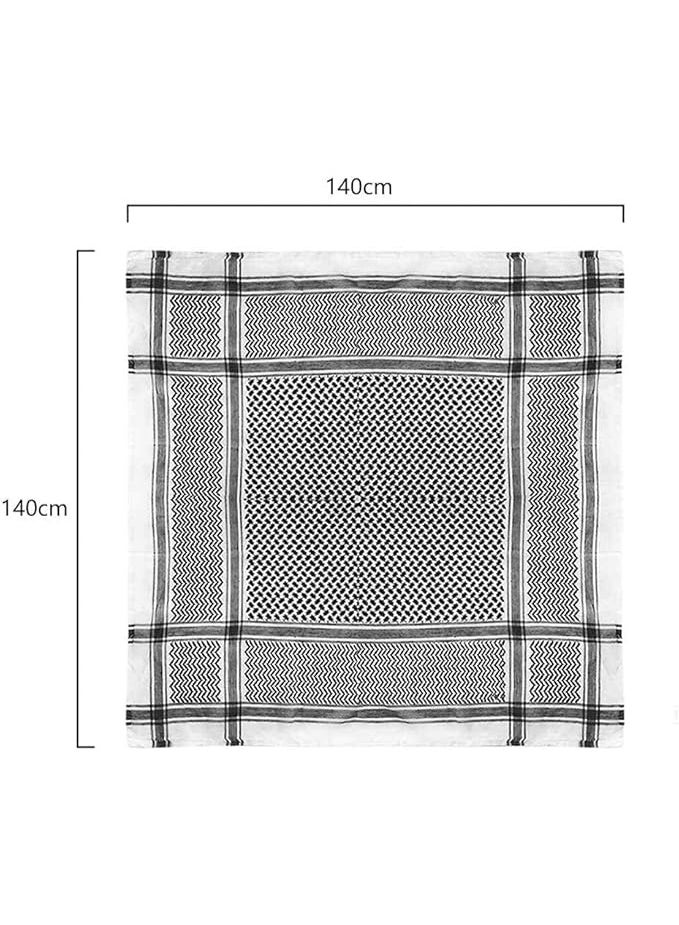أمياي وشاح شماغ عربي للرجال - وشاح صحراوي تقليدي من الشرق الأوسط، غطاء رأس تكتيكي للوجه والرقبة، وشاح عربي قطني - Image 3