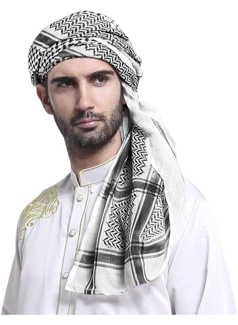 أمياي وشاح شماغ عربي للرجال - وشاح صحراوي تقليدي من الشرق الأوسط، غطاء رأس تكتيكي للوجه والرقبة، وشاح عربي قطني - Image 4
