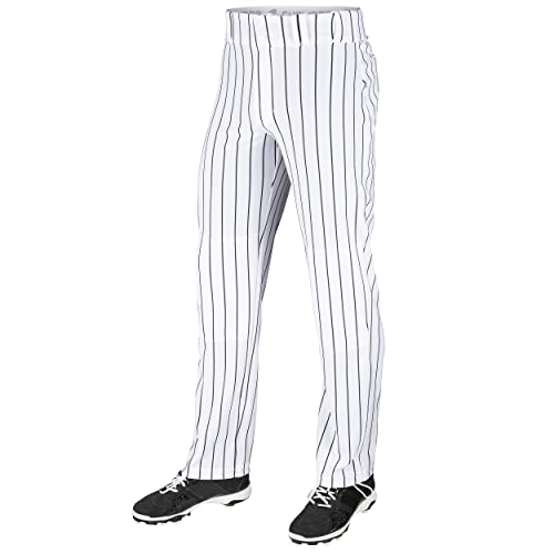 CHAMPRO Men Champro Adult Pinstripe Ob Triple Crown Open Bottom Baseball Pant White Black Medium US