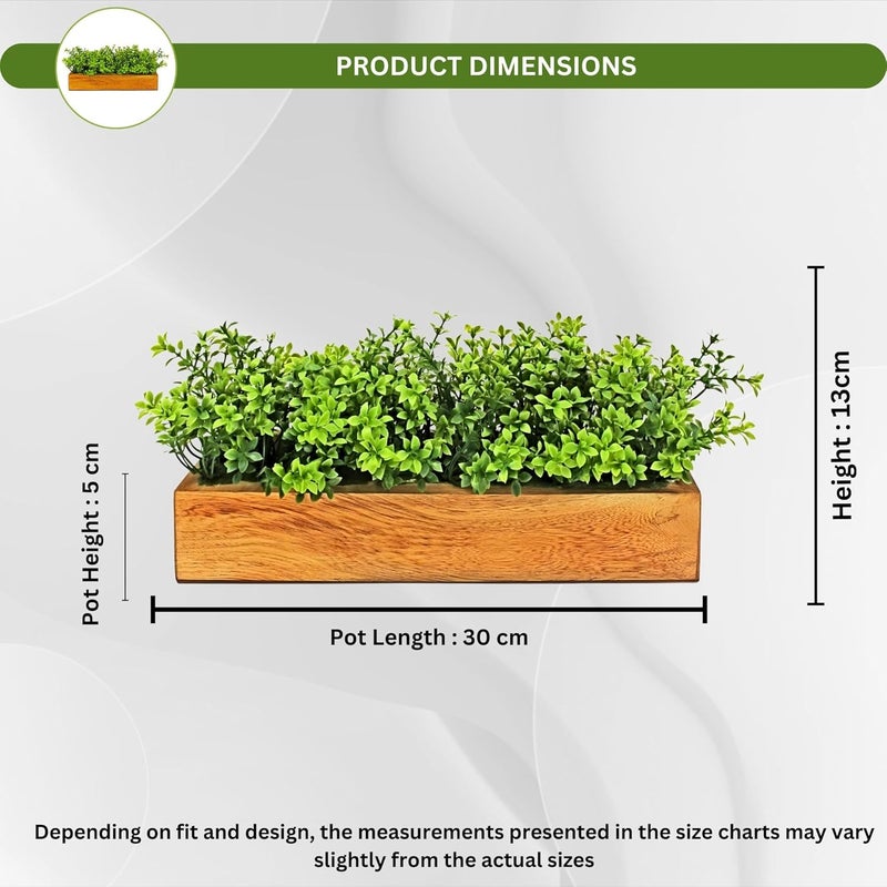 fancymart Artificial Gardenia Plant Bunch in Wood Planter, Home and Office Decor Plants for Decoration, Realistic Green Decorative for Interior, Living Room, Office Desk - Image 3