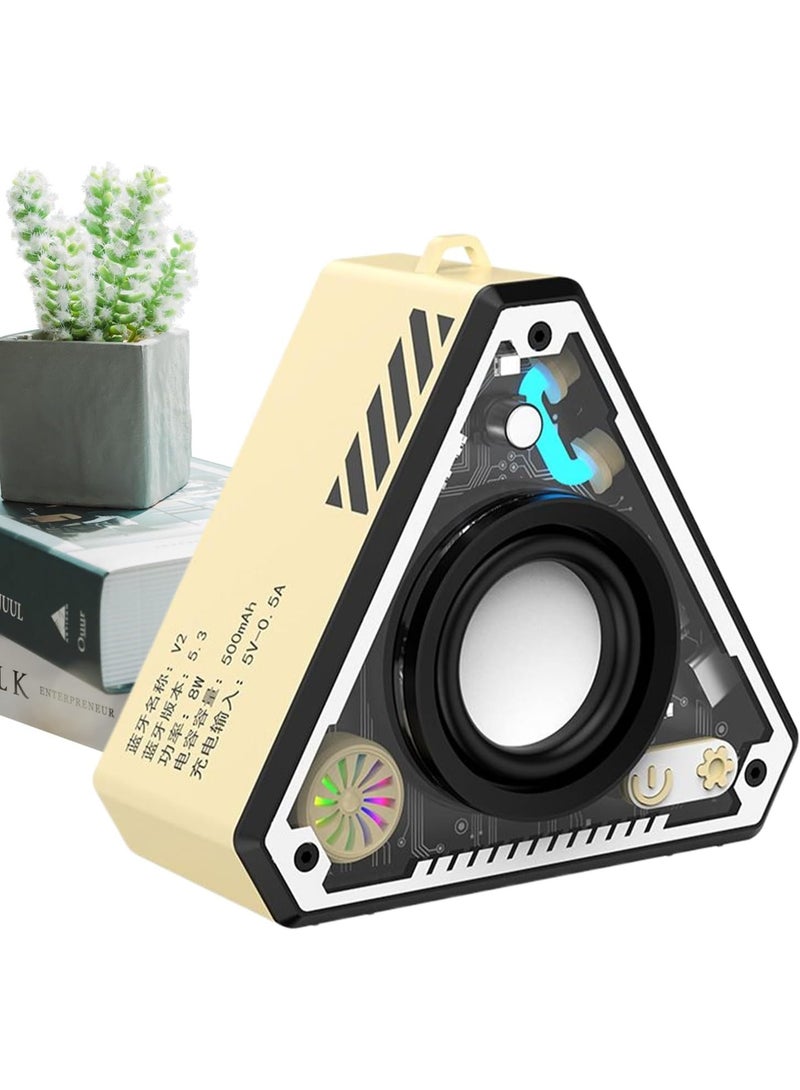 Triangle Bluetooth Speaker Mini Wireless Bluetooth Speaker with Sound and Light Interactive ABS Style Mini Wireless - Image 4