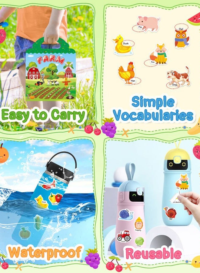 Benresive Reusable Sticker Book for Toddlers 2-4 Years, Fun Travel Stickers for Kids, Waterproof Sticker Books for Toddlers 1-3, Crafts Activities for Todddlers 1-3 2-4 3-5 - Farm - Image 5
