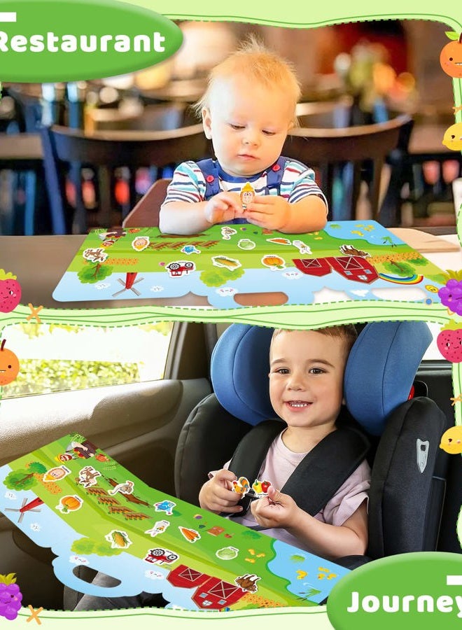 Benresive Reusable Sticker Book for Toddlers 2-4 Years, Fun Travel Stickers for Kids, Waterproof Sticker Books for Toddlers 1-3, Crafts Activities for Todddlers 1-3 2-4 3-5 - Farm - Image 3