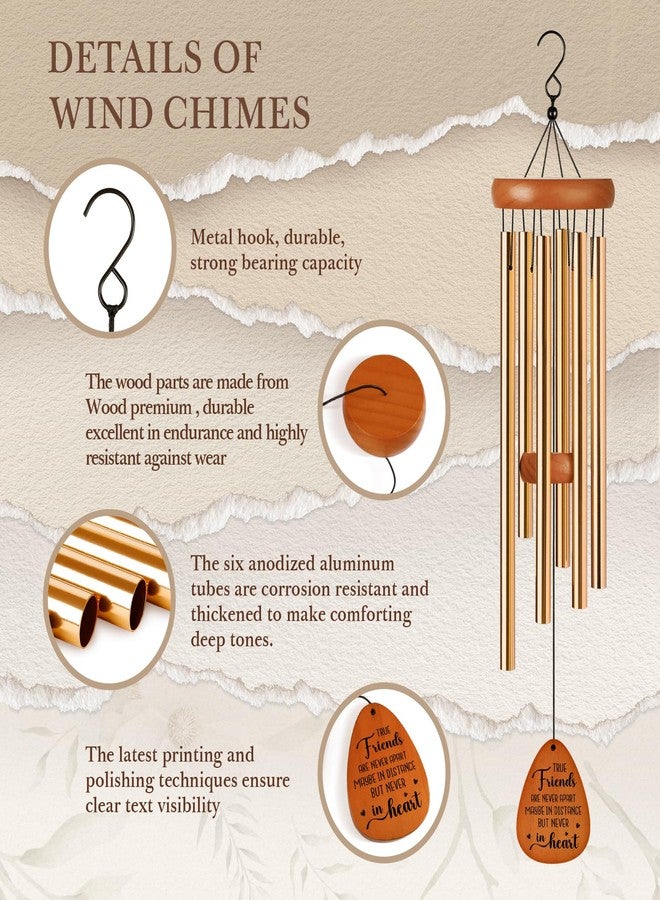 Aurahouse Best Friends Wind Chimes, for Women, Birthday Gifts for Women Friendship, Long Distance, Moving Away, Farewell Gifts for Friends, Bestie - Image 5