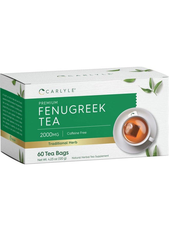 Carlyle Fenugreek Seed Tea | 60 Tea Bags | No Caffeine | Vegetarian, Non-GMO & Gluten Free Herbal Tea Supplement - Image 1