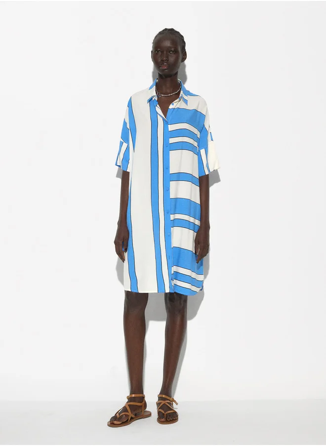 PARFOIS Striped Shirt Dress