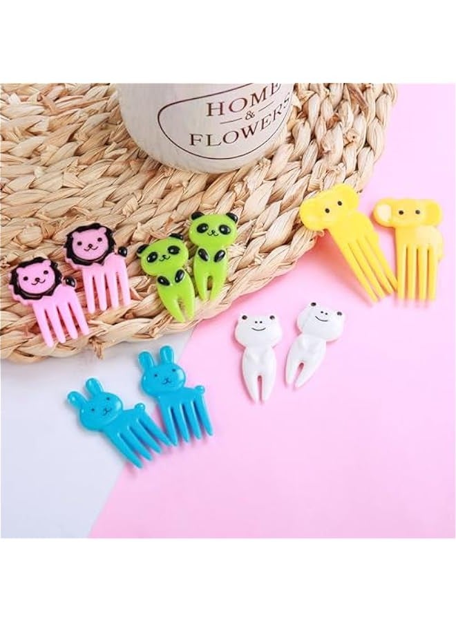 Beauenty 75Pcs Forks for Fruit Colours Shipped Randomly Mini Cute Cartoon Toothpick Sticks Decor for Kids Party Bento Lunch Box Sandwich Appetizer Pastry Decorative Cupcake Baby Dessert Cocktail - Image 3