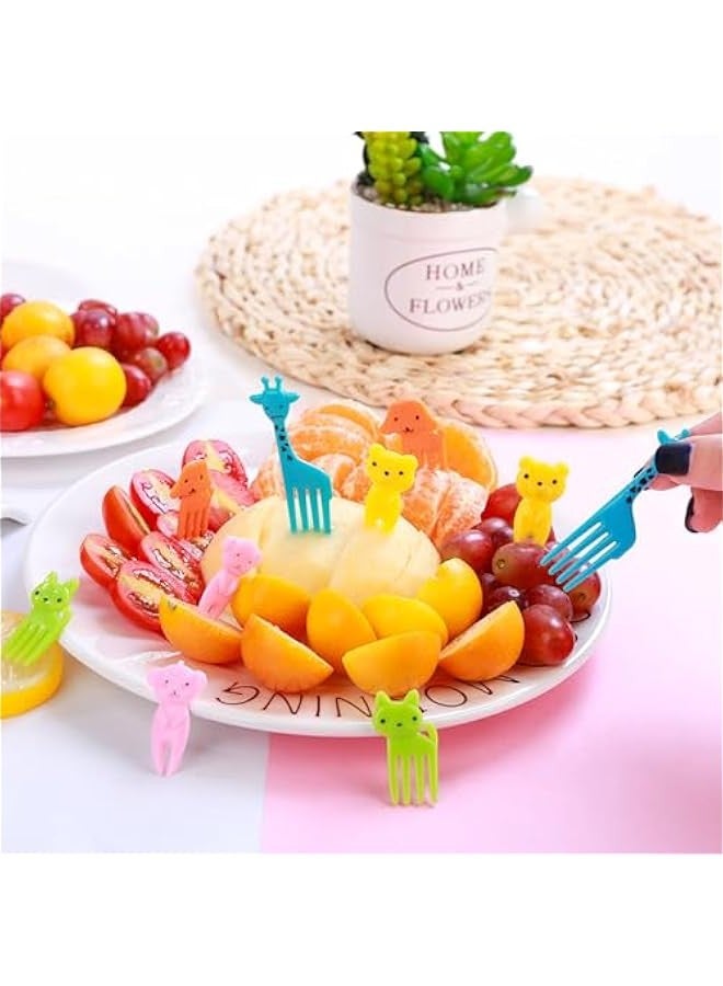 Beauenty 75Pcs Forks for Fruit Colours Shipped Randomly Mini Cute Cartoon Toothpick Sticks Decor for Kids Party Bento Lunch Box Sandwich Appetizer Pastry Decorative Cupcake Baby Dessert Cocktail - Image 4
