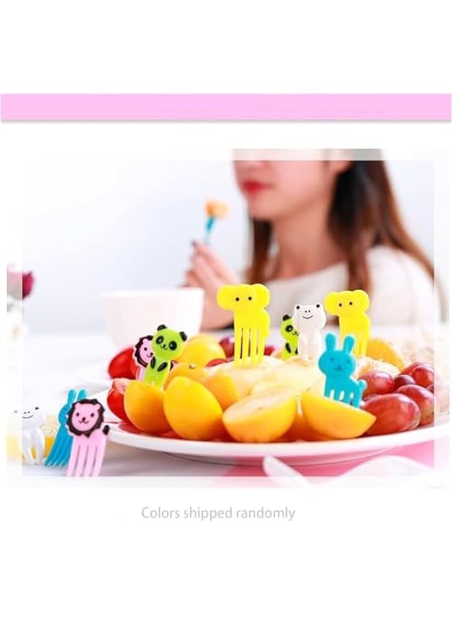 Beauenty 75Pcs Forks for Fruit Colours Shipped Randomly Mini Cute Cartoon Toothpick Sticks Decor for Kids Party Bento Lunch Box Sandwich Appetizer Pastry Decorative Cupcake Baby Dessert Cocktail - Image 5