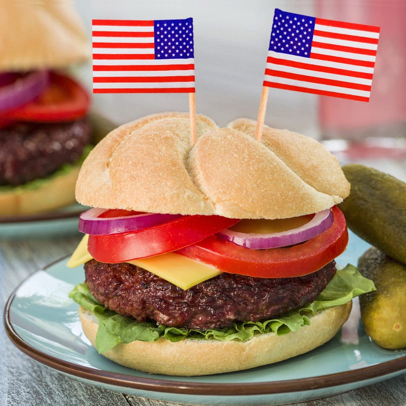 BLUETOP BLUE TOP 100pcs Mini American Flag Toothpicks 4 Inch America Flag picks  Cupcake picks for appetizers/cupcake/desserts Great for July 4th  Olympic Games Celebration Longer but better - Image 5