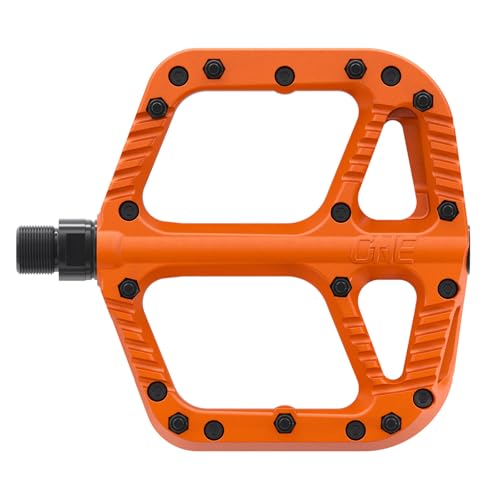 OneUp Components Composite Pedals, Orange – Lightweight, Durable Flat Bike Pedals for Mountain Bikes (MTB) - Image 1