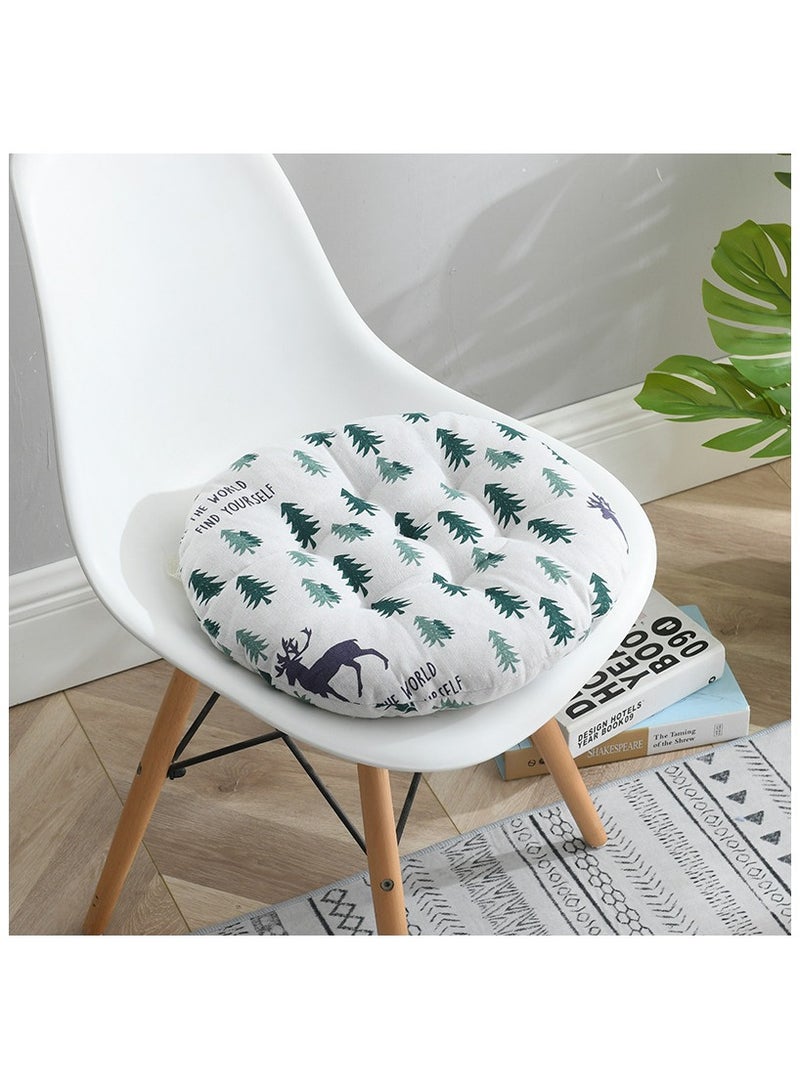 Anna Comfortable Home Office Cotton Linen Breathable Round Chair Cushion - Image 3